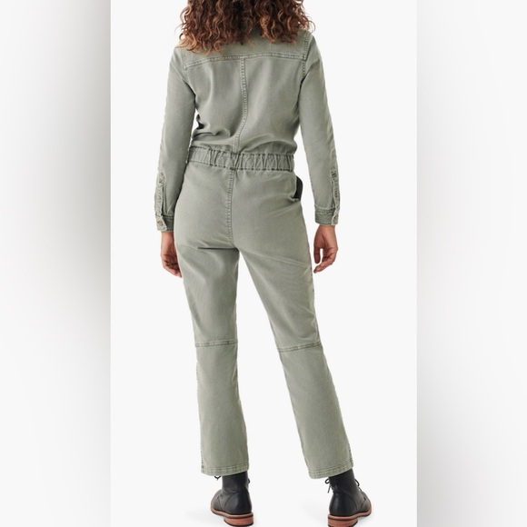 Faherty Overland Long Sleeve Organic Cotton Blend Twill Jumpsuit - Picture 3 of 13